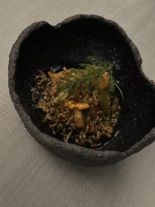 Spelt and mushrooms
