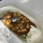 Homemade gnocchi with beef goulash